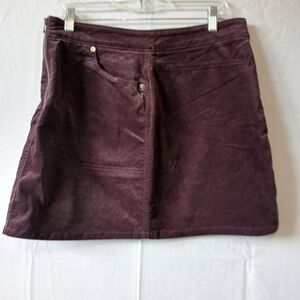 Calvin Klein Deep Purple Mini Skirt Coudroy Pockets Sz 12 Preppy School Office
